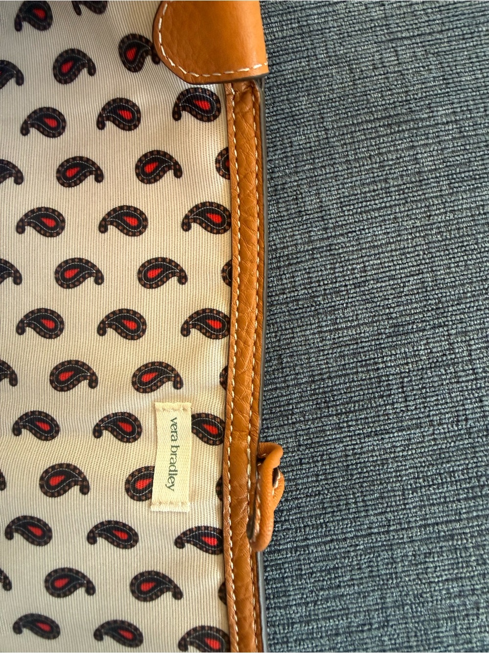 Vera Bradley Tan Trim Paisley-Print Men’s Crossbody